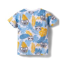 Babyhug Cotton Knit Half Sleeves Koala Printed Co-Ords T-Shirt & Shorts Night Suit -White