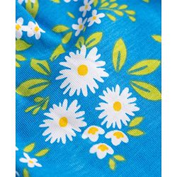 Babyhug 100% Cotton Knit Half Sleeves Floral Printed Co-Ords Top & Shorts Night Suit - Blue