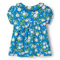 Babyhug 100% Cotton Knit Half Sleeves Floral Printed Co-Ords Top & Shorts Night Suit - Blue
