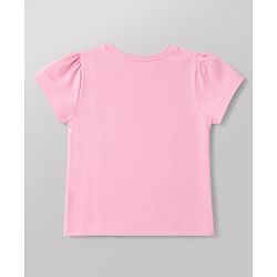 Babyhug 100% Cotton Knit Half Sleeves Kitty Printed T-Shirt & Shorts Night Suit With Bow Applique - Pink