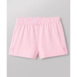 Babyhug 100% Cotton Knit Half Sleeves Kitty Printed T-Shirt & Shorts Night Suit With Bow Applique - Pink