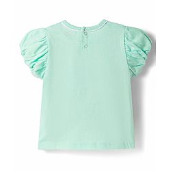 Babyhug 100% Cotton Knit Half Sleeves Polka Dots Printed & Bird Applique T-Shirt & Shorts Night Suit - Mint