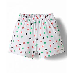 Babyhug 100% Cotton Knit Half Sleeves Polka Dots Printed & Bird Applique T-Shirt & Shorts Night Suit - Mint
