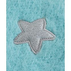 Babyhug Knit Extra Soft Hairy Eyelash Yarn ted Full Sleeves Pullover with Star Embroidery - Aqua Blue
