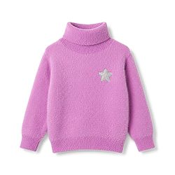 Babyhug Knitted Full Sleeves Pullover with Star Embroidery - Pink