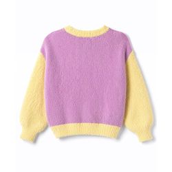 Babyhug Knitted Full Sleeves Sweatshirt & Pant Winter Wear Suit With Floral Print - Pink