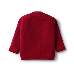 Babyhug Knitted Full Sleeves Sweatshirt & Pant Winter Wear Suit With Heart Design - Red