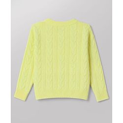 Babyhug Knitted Full Sleeves Sweatshirt & Pant Co-Ord Winter Wear Suit - Limegreen