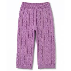Babyhug Knitted Full Sleeves Sweatshirt & Pant Co-Ord Winter Wear Suit - Lavender