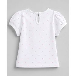 Babyhug 100% Cotton Interlock Knit Half Sleeves Bunny Print Onesie With Polka Dot Printed Tee - Light Pink