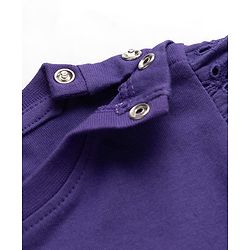 Babyhug 100% Cotton Knit Half Sleeves T-Shirt With Floral Print - Purple