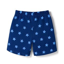 Babyhug 100% Cotton Knit Half Sleeves Lion & Star Printed T-Shirt & Shorts Night Suit - Navy Blue