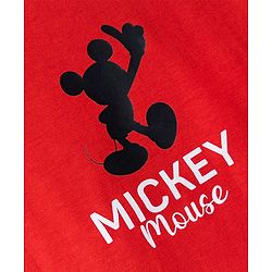 Babyhug Disney Single Jersey Knit Half Sleeves T-Shirt with Front & Back Mickey Mouse Graphics - Red