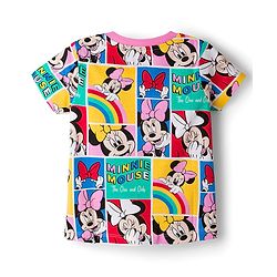 Babyhug Disney Single Jersey Knit Half Sleeves T-Shirt with Minnie Mouse Print - Multicolor