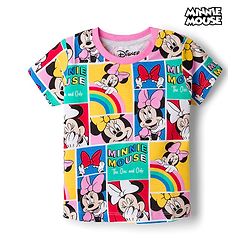 Babyhug Disney Single Jersey Knit Half Sleeves T-Shirt with Minnie Mouse Print - Multicolor