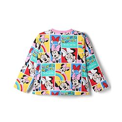 Babyhug Disney 100% Cotton Knit Full Sleeves Co-Ords T-Shirt & Pyjama Night Suit With Minnie Mouse Graphic - Multicolor