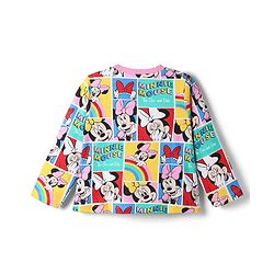 Babyhug Disney 100% Cotton Knit Full Sleeves Co-Ords T-Shirt & Pyjama Night Suit With Minnie Mouse Graphic - Multicolor