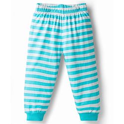 Babyhug 100% Cotton Knit Full Sleeves T-Shirt & Pyjama Night Suit With Teddy Bear Print - Blue