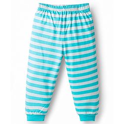 Babyhug 100% Cotton Knit Full Sleeves T-Shirt & Pyjama Night Suit With Teddy Bear Print - Blue