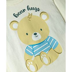 Babyhug 100% Cotton Knit Full Sleeves T-Shirt & Pyjama Night Suit With Teddy Bear Print - Blue