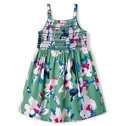 Babyhug Cotton Woven Sleeveless Frock With Floral Print& Hairband- Green
