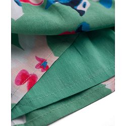 Babyhug Cotton Woven Sleeveless Frock With Floral Print& Hairband- Green