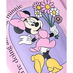 Babyhug Disney Single Jersey Knit Half Sleeves T-Shirt with Front & Back Minnie & Friends Graphics - Pink