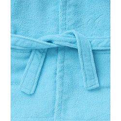 Babyhug Velour Microfiber Full Sleeves Hooded Bath Robe With Puppy Embroidery & Ear Applique - Light Blue