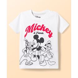 Babyhug Disney Cotton Knit T-Shirts Half Sleeve with Mickey and Friends Graphic Multi Color 6-9 Months Pack of 2