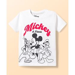 Babyhug Disney Cotton Knit T-Shirts Half Sleeve with Mickey and Friends Graphic Multi Color 6-9 Months Pack of 2