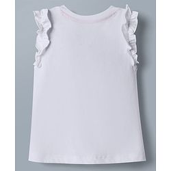 Babyhug Disney 100% Cotton Knit Sleeveless Tank T-Shirts With Minnie Mouse & Friends Graphic Pack of 2 - Pink & White