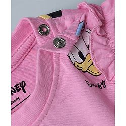 Babyhug Disney 100% Cotton Knit Sleeveless Tank T-Shirts With Minnie Mouse & Friends Graphic Pack of 2 - Pink & White