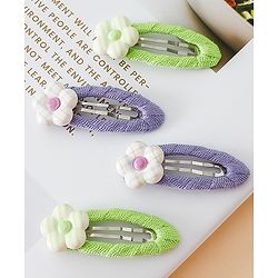 Babyhug Snap Clips Combo Sets - Purple&Green