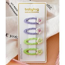 Babyhug Snap Clips Combo Sets - Purple&Green