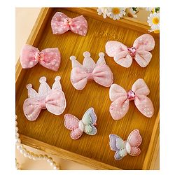 Babyhug Bow & Butterfly Clips Combo Sets - Pink