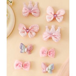 Babyhug Bow & Butterfly Clips Combo Sets - Pink