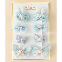 Babyhug Bow & Butterfly Clips Combo Sets - Pink