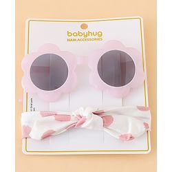 Babyhug Head Band & Sunglasses Combo Set - Pink