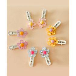 Babyhug Floral Bloom Hair Clips - PInk & Purple