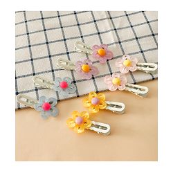 Babyhug Floral Bloom Hair Clips - PInk & Purple