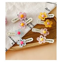 Babyhug Floral Bloom Hair Clips - PInk & Purple