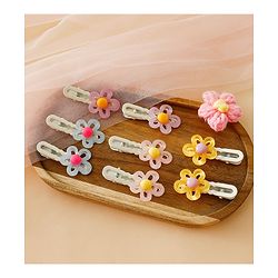 Babyhug Floral Bloom Hair Clips - PInk & Purple