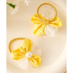 Babyhug Free Size Hair Rubber Bands With Floral Applique Pack of 5 - Multicolor
