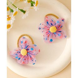Babyhug Free Size Hair Rubber Bands With Floral Applique Pack of 5 - Multicolor