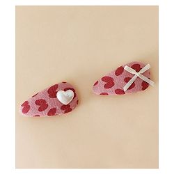 Babyhug Free Size Bow & Heart Snap Clips - Pink