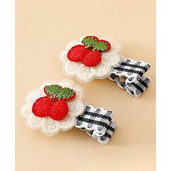 Babyhug Cute Hair Clips for Baby Girls - Red & White