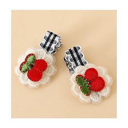 Babyhug Cute Hair Clips for Baby Girls - Red & White