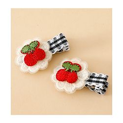 Babyhug Cute Hair Clips for Baby Girls - Red & White