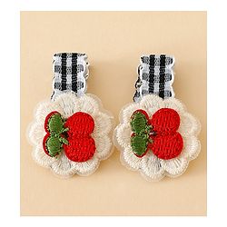 Babyhug Cute Hair Clips for Baby Girls - Red & White
