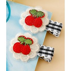 Babyhug Cute Hair Clips for Baby Girls - Red & White